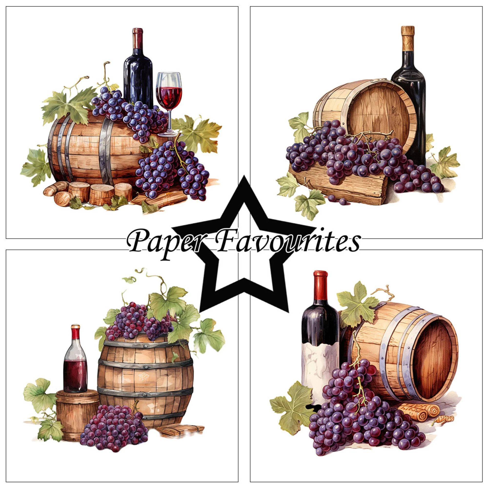 Paper Favourites – Wine Bottles paperilajitelma 15 x 15 cm - Image 3