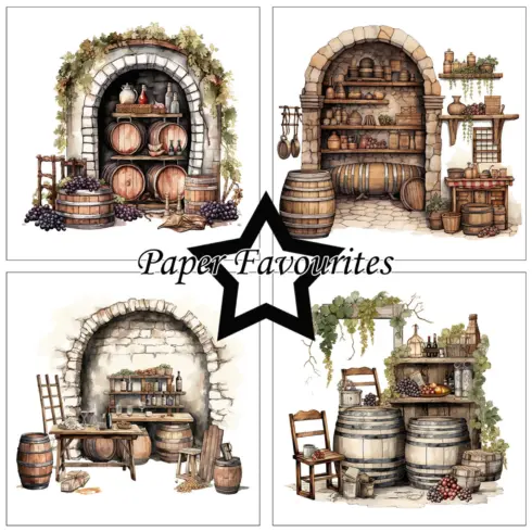 Paper Favourites – Wine Cellar paperilajitelma 15 x 15 cm