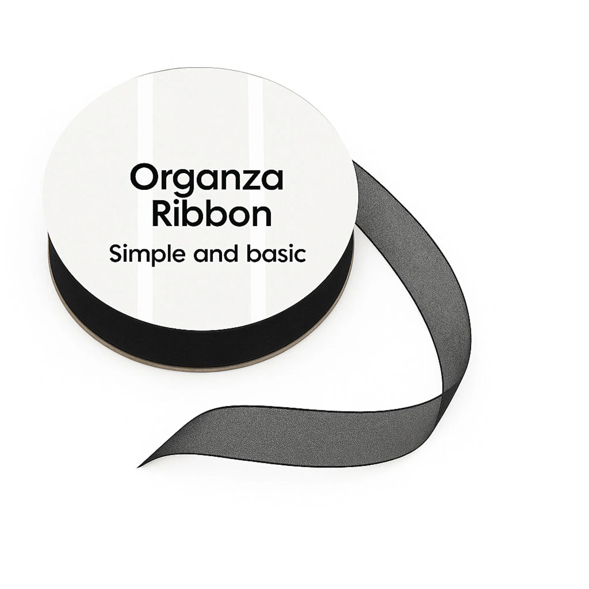 Simple and Basic Organza Ribbon Black – organzanauha 10m (8mm)