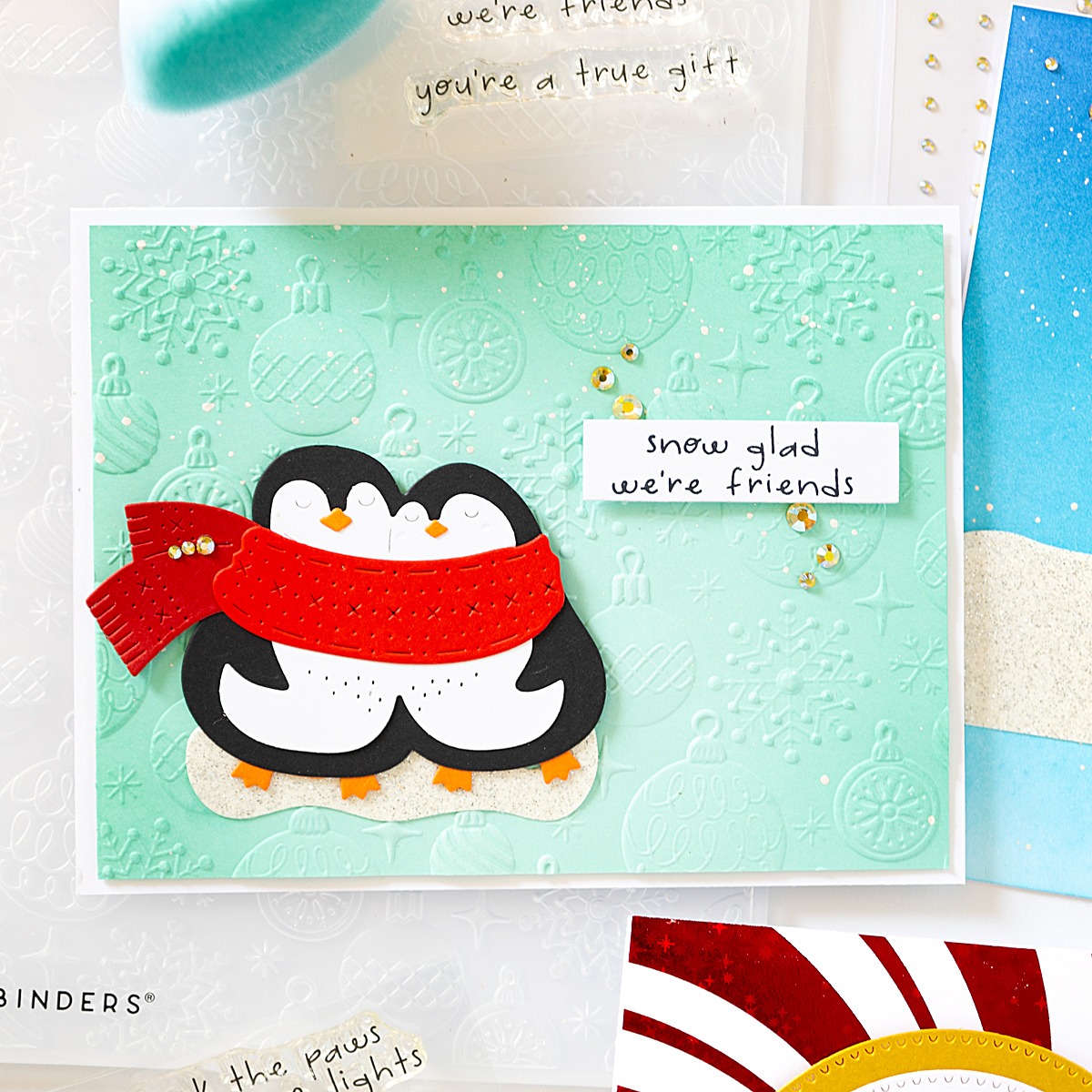 Spellbinders Stamp & Die stanssi ja leimasin – COZY WADDLES - Image 3