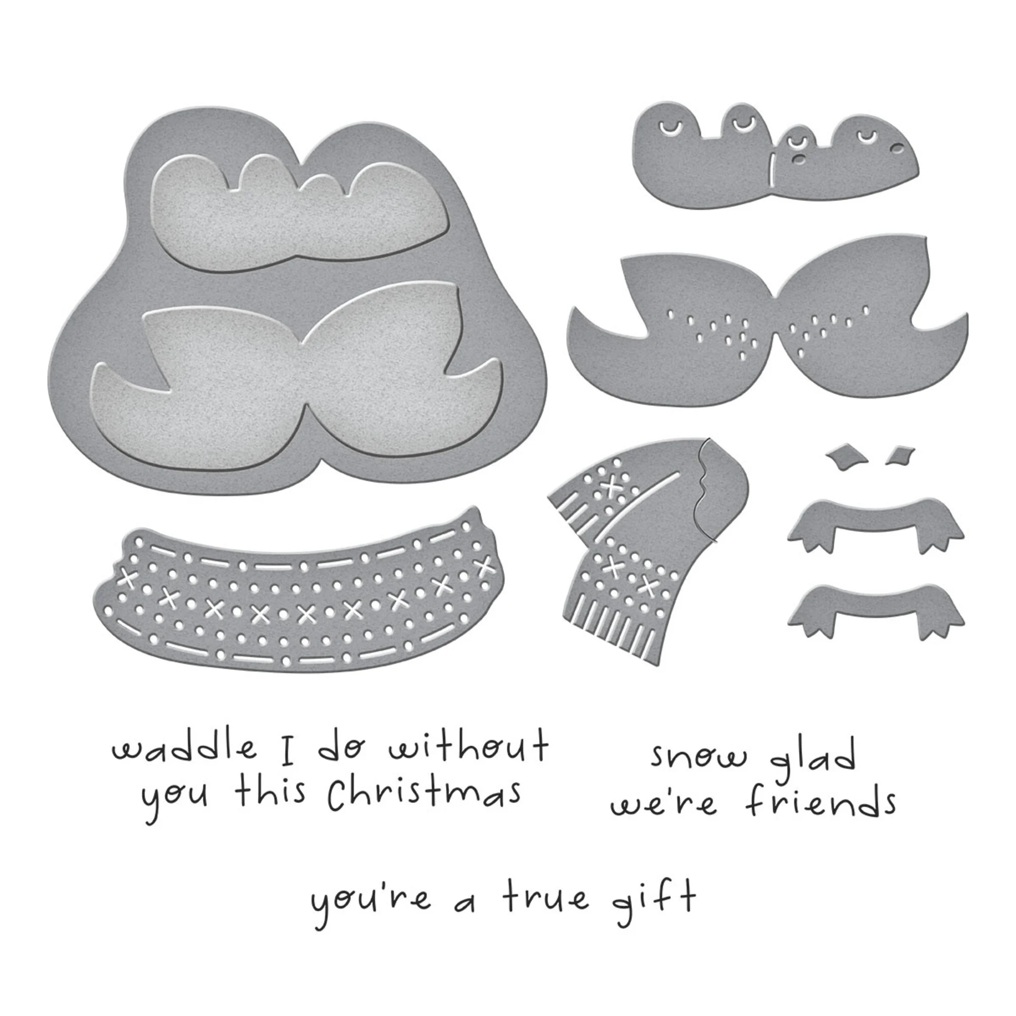 Spellbinders Stamp & Die stanssi ja leimasin – COZY WADDLES - Image 8