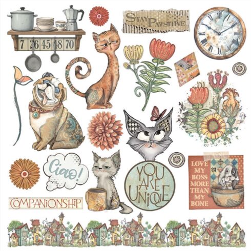 Stamperia Rub On Kit Furry Friends Assortment siirtokuvat 155 x 155 cm 6 kpl 1