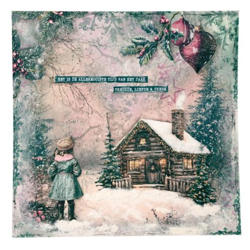 Studio Light Christmas Blush Mask – Festive Damask sapluuna 3