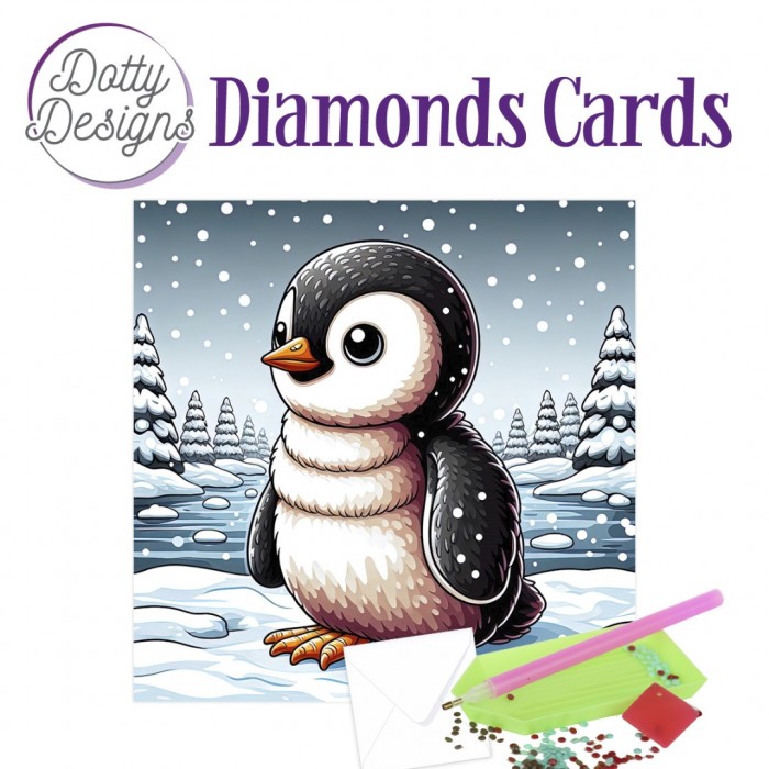 Timanttimaalauskortti Dotty Designs PENGUIN 15x15cm