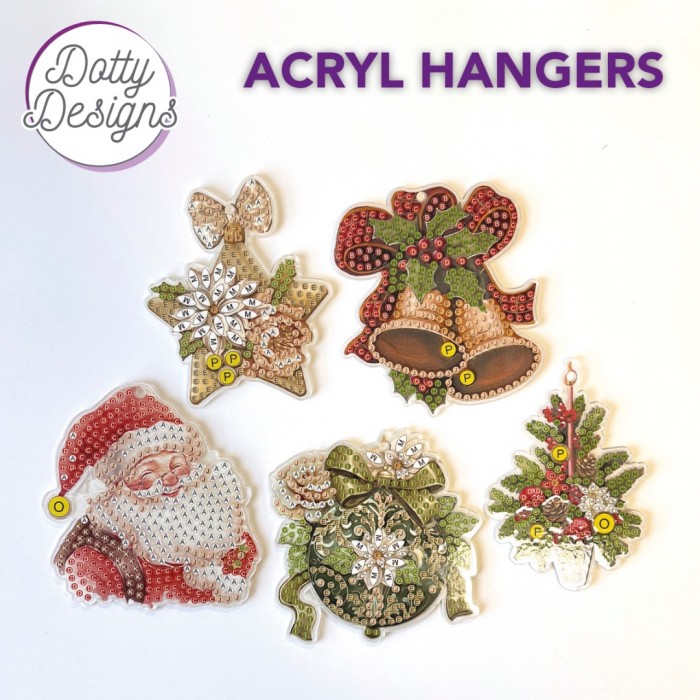 Timanttimaalauskortti joulukoristeet Dotty Designs CHRISTMAS ORNAMENTS (5 kpl) - Image 2