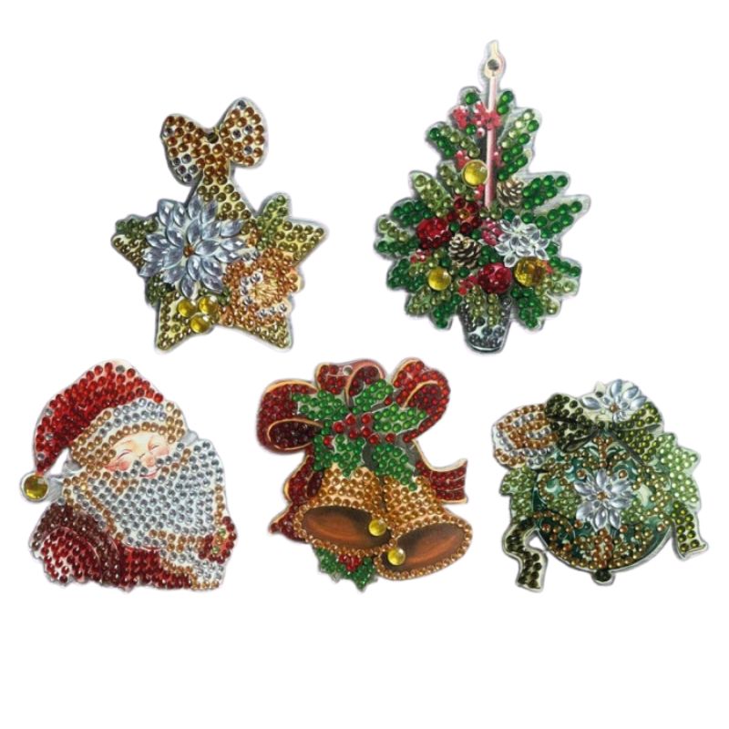 Timanttimaalauskortti joulukoristeet Dotty Designs CHRISTMAS ORNAMENTS (5 kpl)