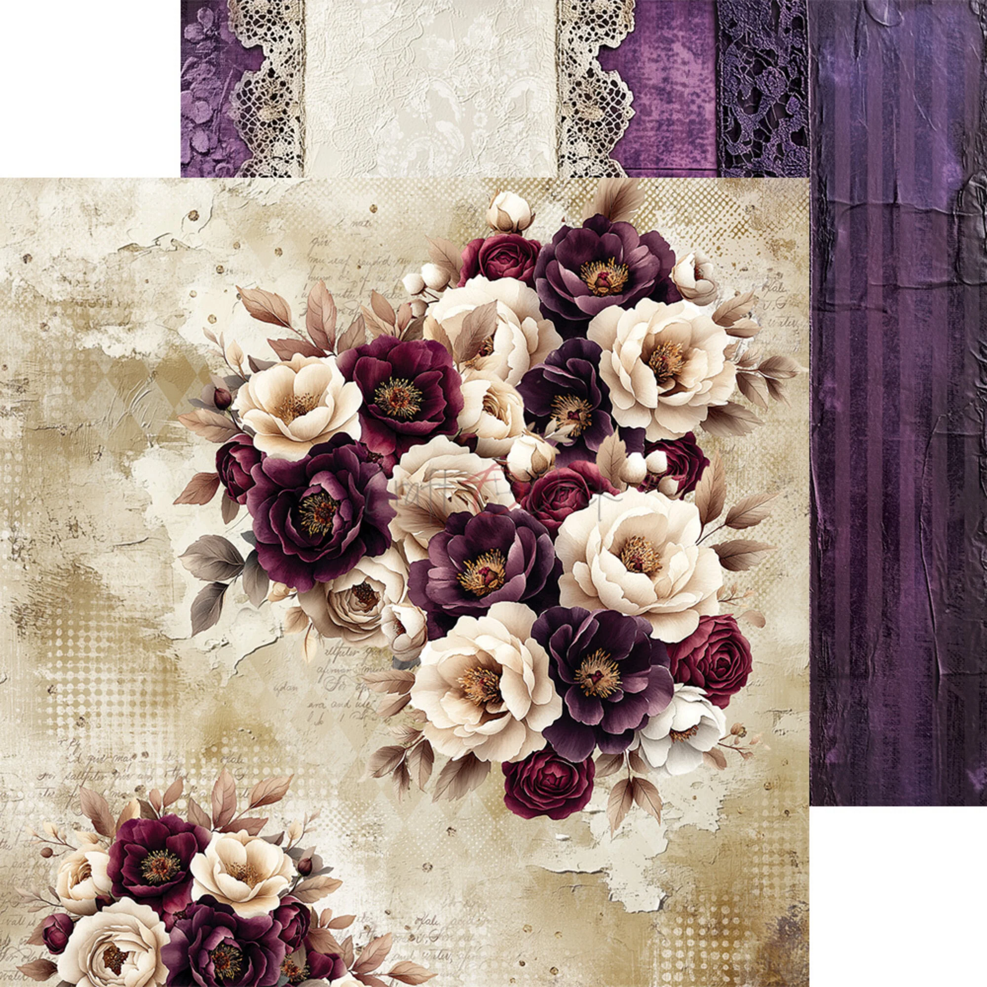 Craft O'Clock – Plum & Caramel paperilajitelma 20 x 20 cm - Image 2