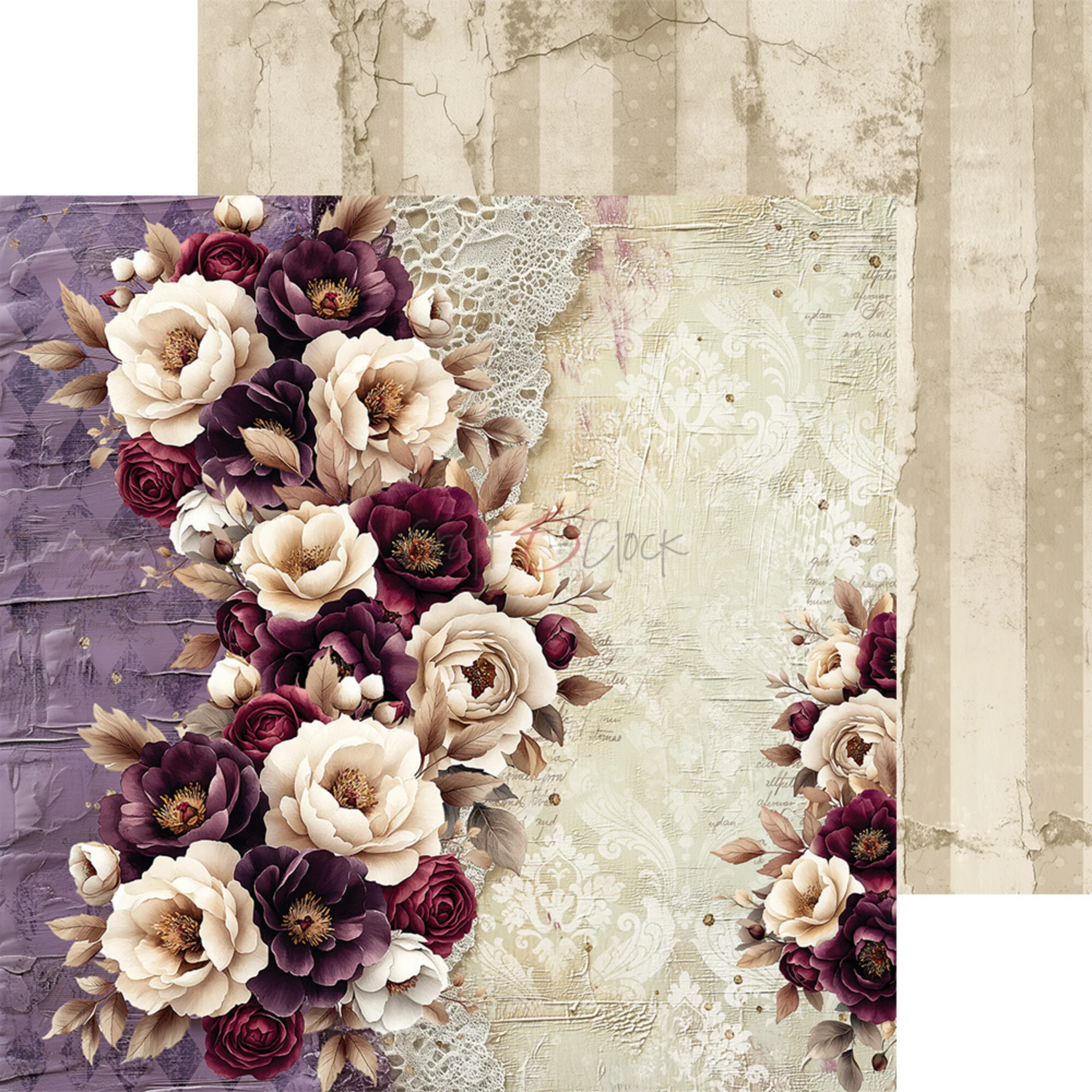 Craft O'Clock – Plum & Caramel paperilajitelma 20 x 20 cm - Image 5