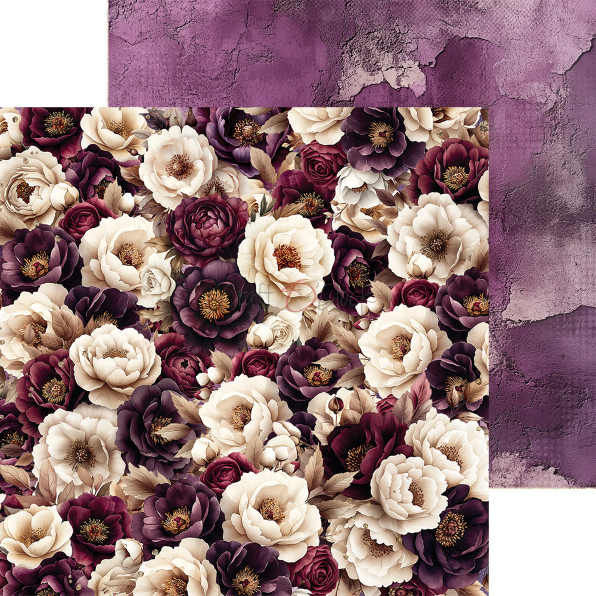 Craft O'Clock – Plum & Caramel paperilajitelma 20 x 20 cm - Image 7