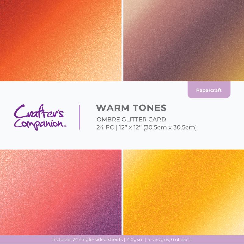 Crafter’s Companion Ombre Glitter – Warm Tones hilekartonki 30 x 30 cm