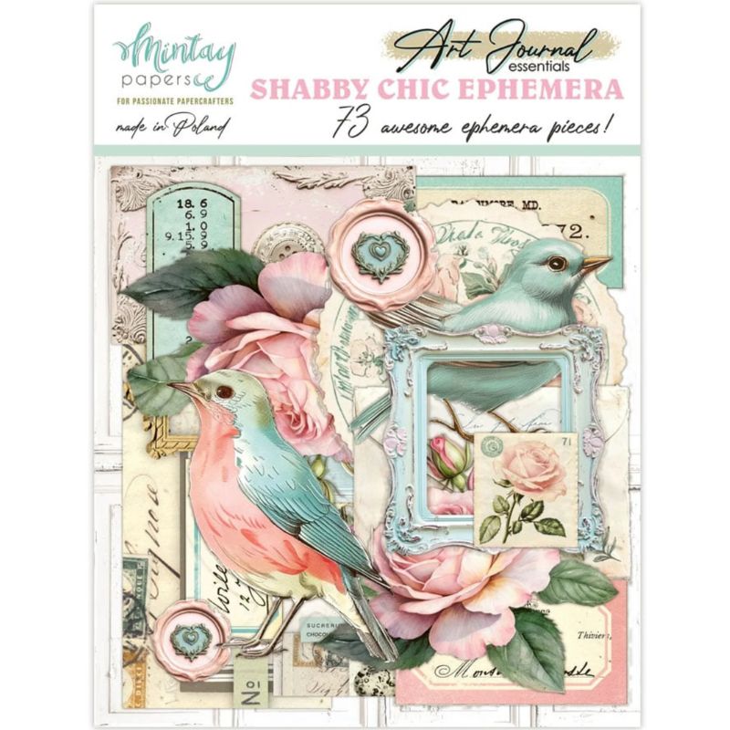 Mintay Papers Art Journal – Shabby Chic Ephemera leikekuvat (73 kpl)