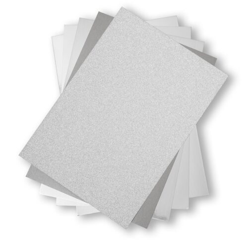 Sizzix Surfacez Opulent Cardstock Silver kartonkilajitelma 50 kpl