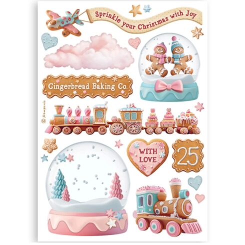 Stamperia Candy Christmas Washi Pad 8 kpl A5 3
