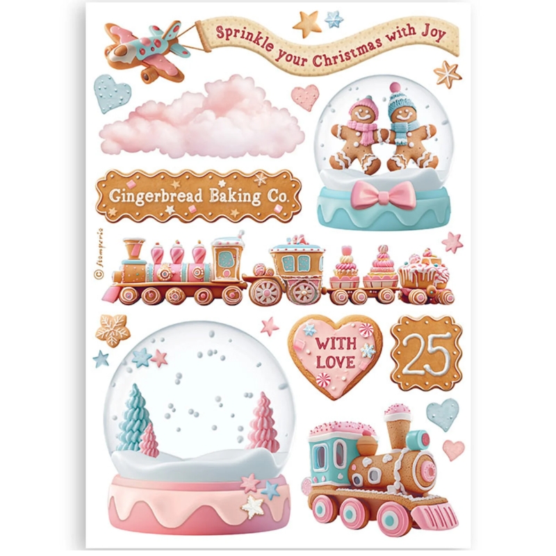Stamperia – Candy Christmas Washi Pad (8 kpl) A5 - Bild 7