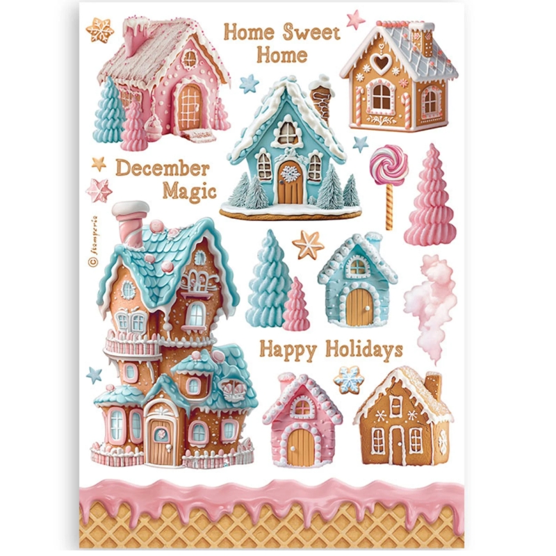 Stamperia – Candy Christmas Washi Pad (8 kpl) A5 - Bild 5