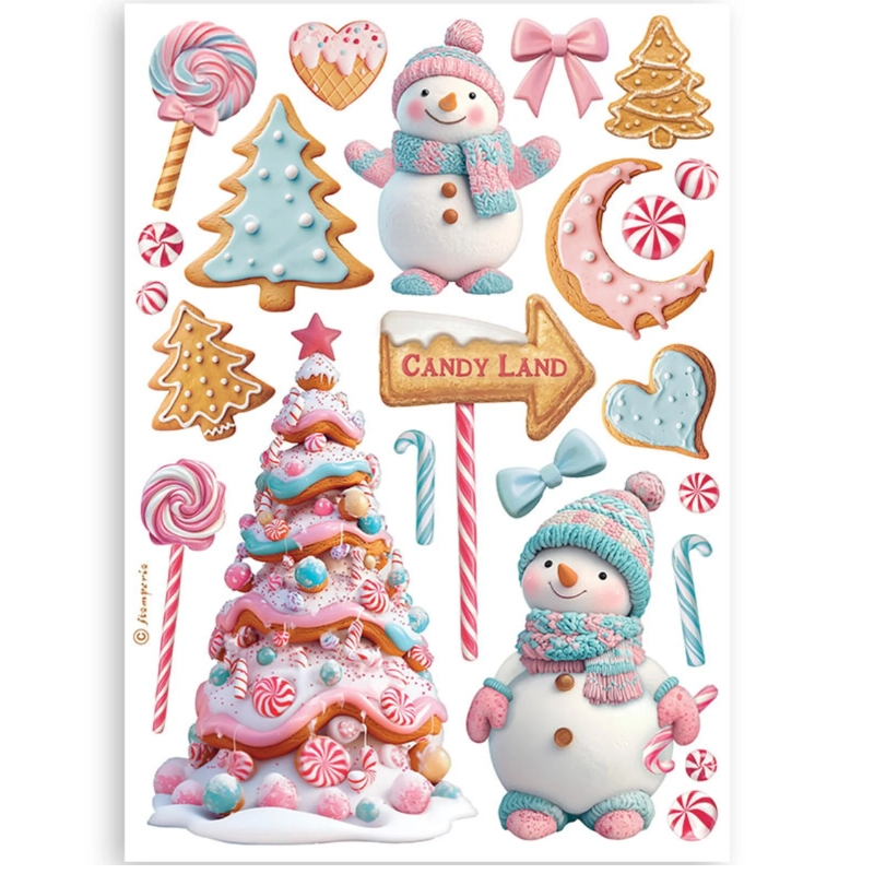 Stamperia – Candy Christmas Washi Pad (8 kpl) A5 - Bild 2