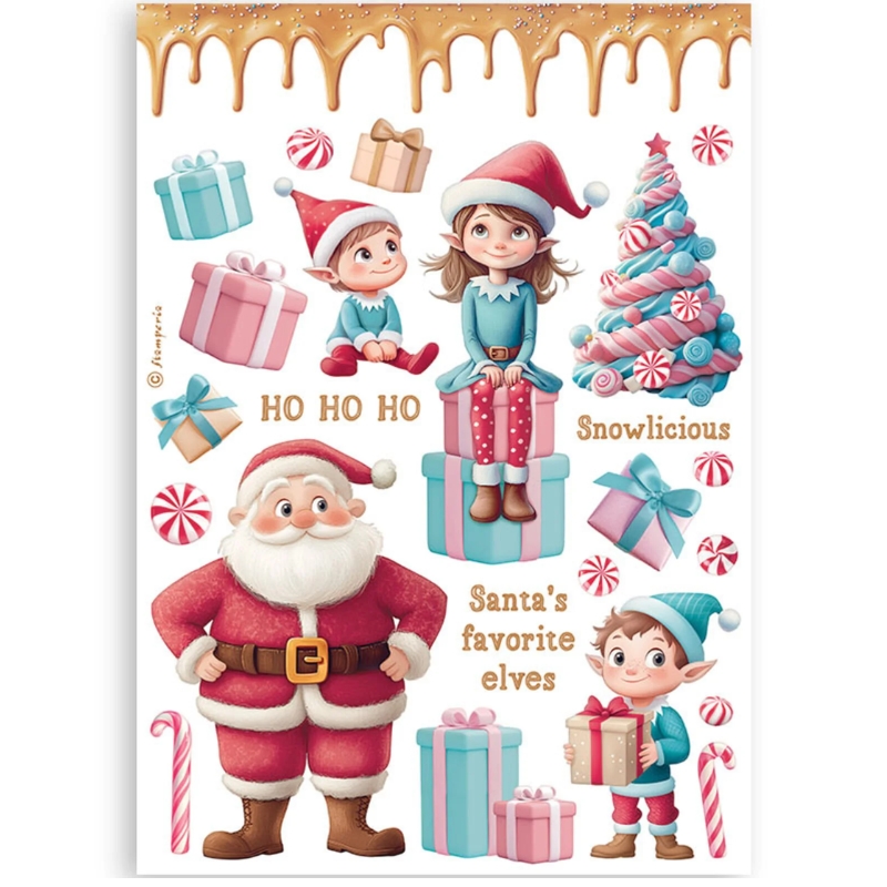 Stamperia – Candy Christmas Washi Pad (8 kpl) A5 - Bild 3