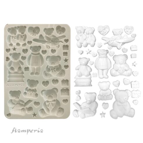 Stamperia The Owls House Teddy Bears Silicon Mould muotti A5 2