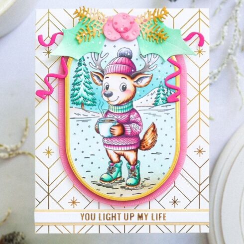 Studio Light Coloring Clear Stamp Cozy Deer leimasin 1