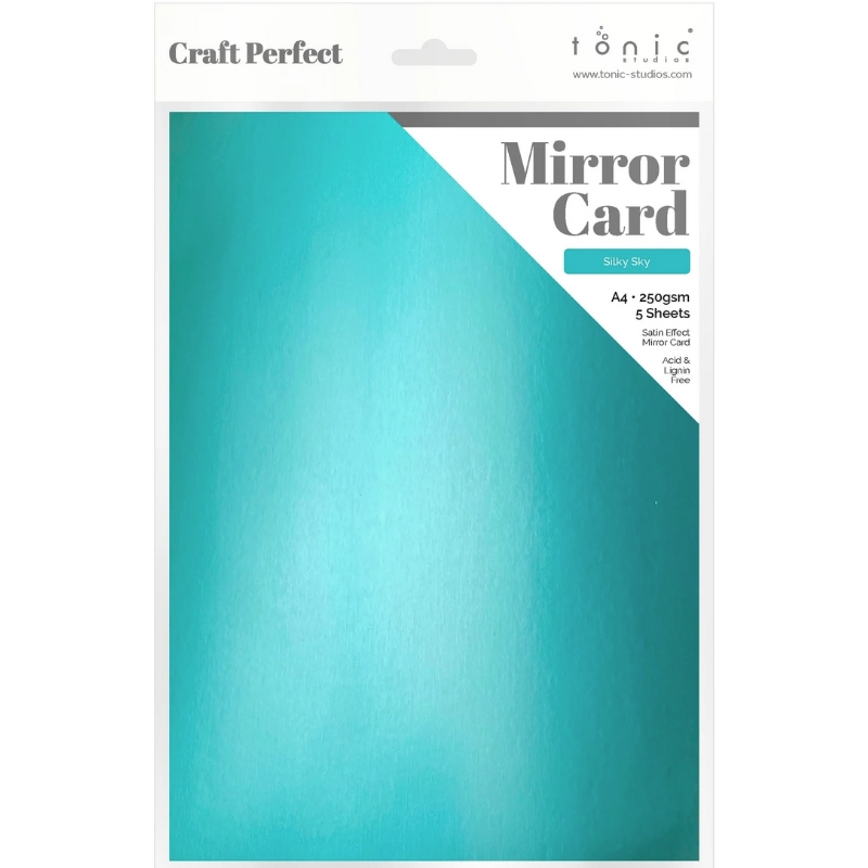 Tonic Studios Mirror Card Satin Effect Silky Sky – Peilikartonki A4 (5kpl)