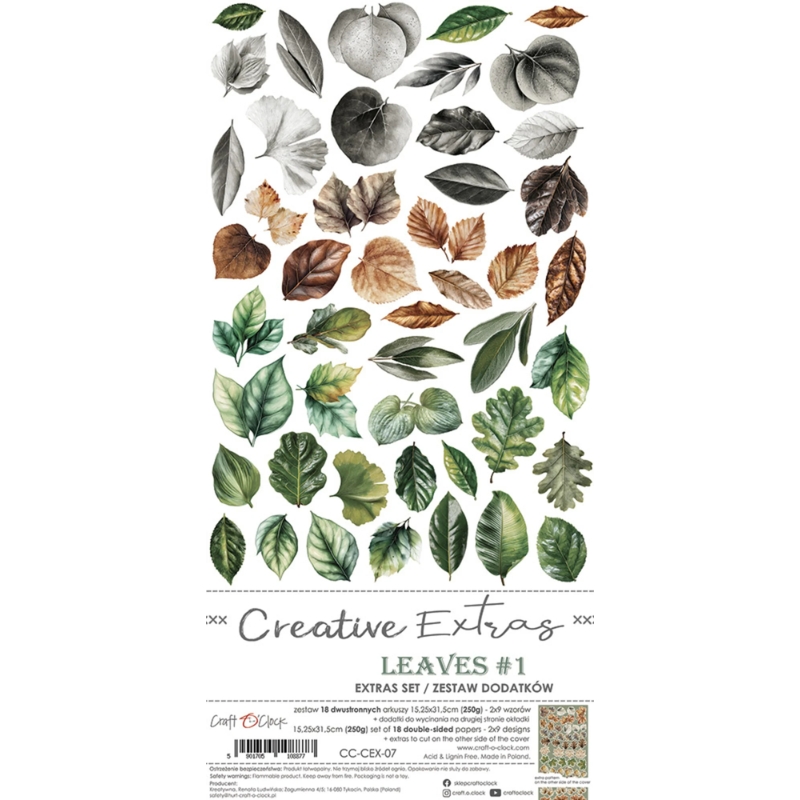 Craft O'Clock – Creative Extras Set Leaves #1 leikekuvat 15 x 30 cm