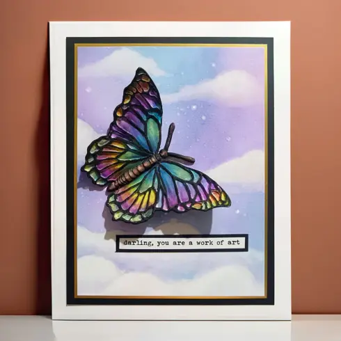 Katy Sue Designs Cosmic Shimmer Majestic Butterfly Silicon Mould silikonimuotti2