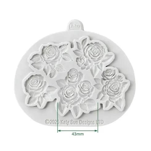 Katy Sue Designs Cosmic Shimmer – Decorative Roses Silicon Mould silikonimuotti1
