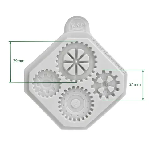 Katy Sue Designs Cosmic Shimmer – Mini Cogs Gears Silicon Mould silikonimuotti1