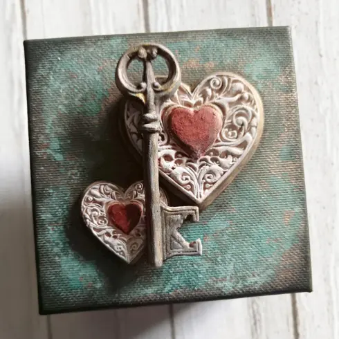Katy Sue Designs Cosmic Shimmer – Ornate Heart Trio Silicon Mould silikonimuotti2