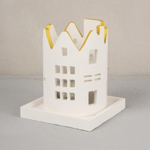 Silicone Casting Mould Candle Holder Houses Talolyhty muotti 1 kpl 3