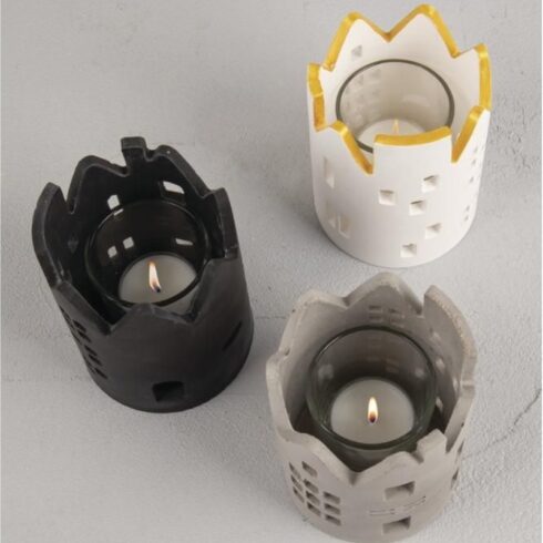Silicone Casting Mould Candle Holder Houses Talolyhty muotti 1 kpl 5