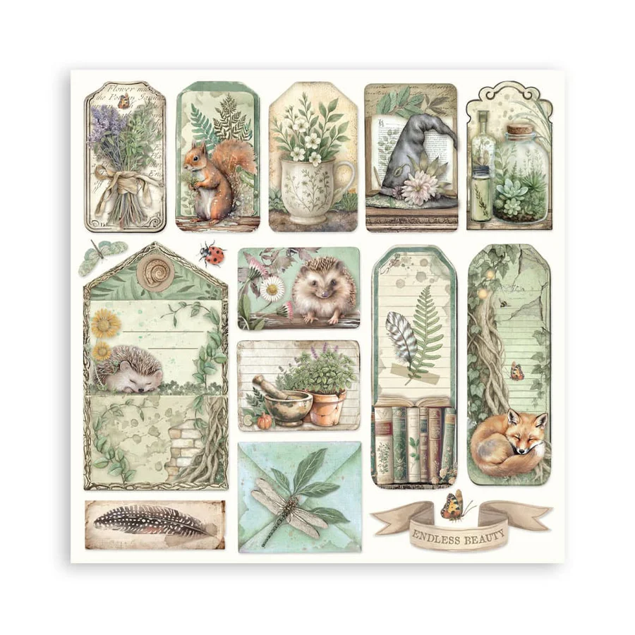 Stamperia – Herbarium Silvae Maxi paperilajitelma 20 x 20 cm - Image 14