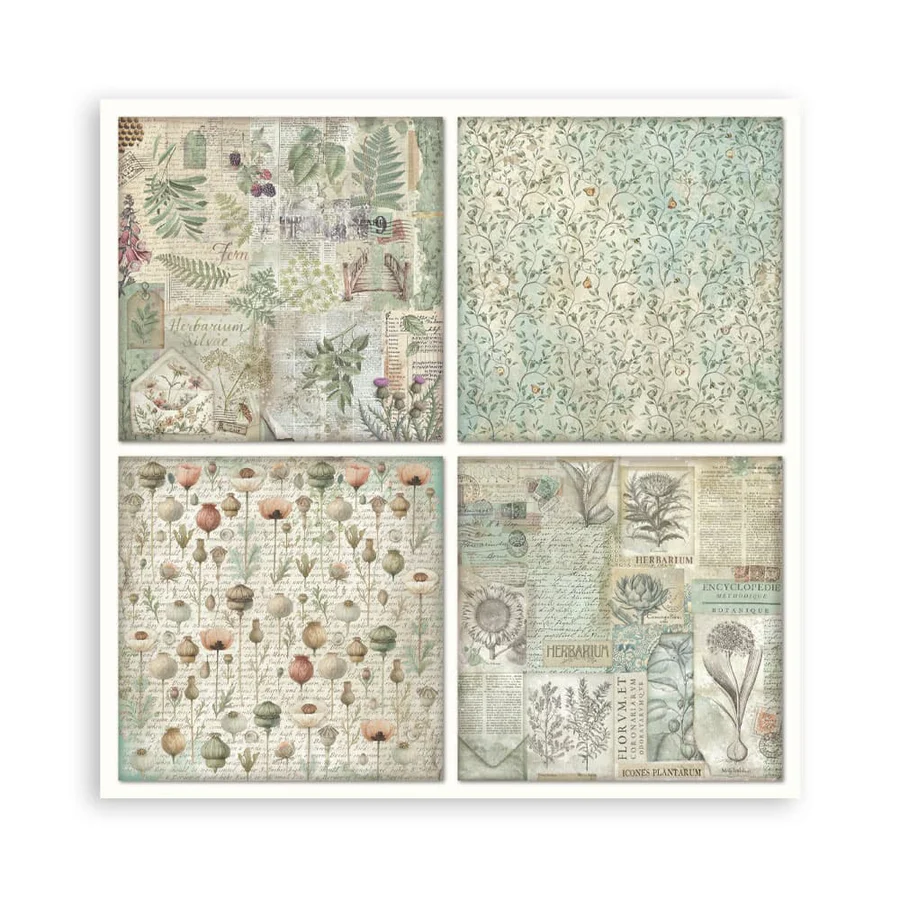 Stamperia – Herbarium Silvae Maxi paperilajitelma 20 x 20 cm - Image 9