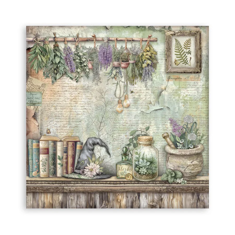 Stamperia – Herbarium Silvae Maxi paperilajitelma 20 x 20 cm - Image 4
