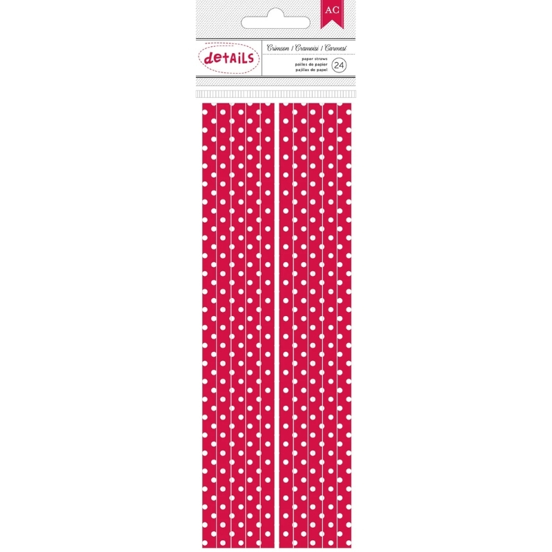 American Crafts – Paper Straws Dots Red-White Paperipilli (24 kpl)