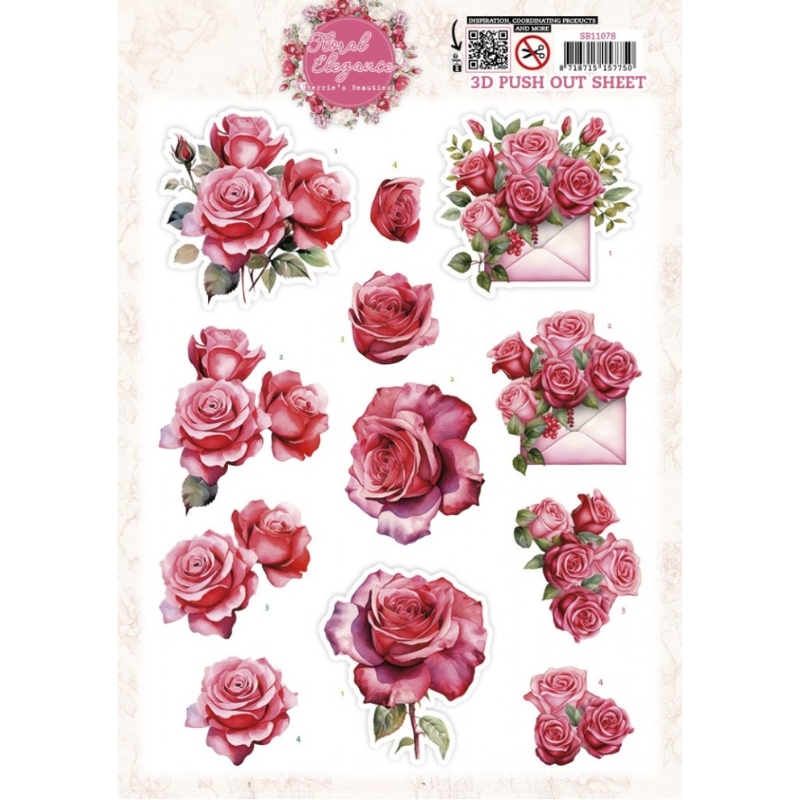 Berrie’s Beauties 3D-arkki – Floral Elegance Romantic Roses