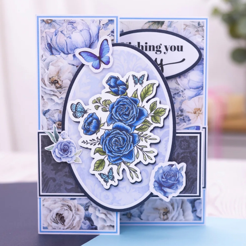 Crafter’s Companion Stamp and Die stanssi ja leimasin – BUTTERFLY & ROSE BLOOMS - Image 2