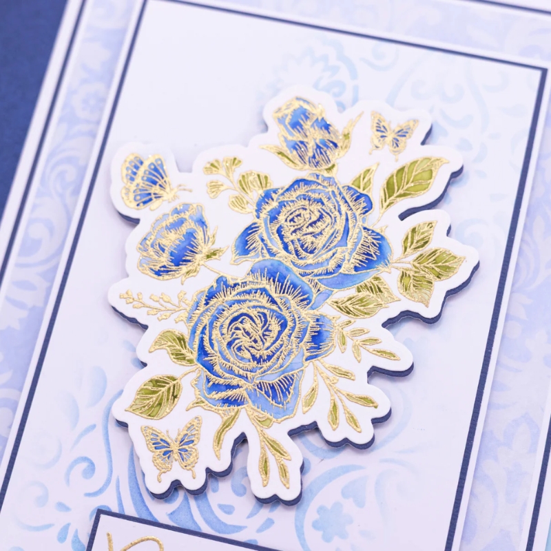 Crafter’s Companion Stamp and Die stanssi ja leimasin – BUTTERFLY & ROSE BLOOMS - Image 4