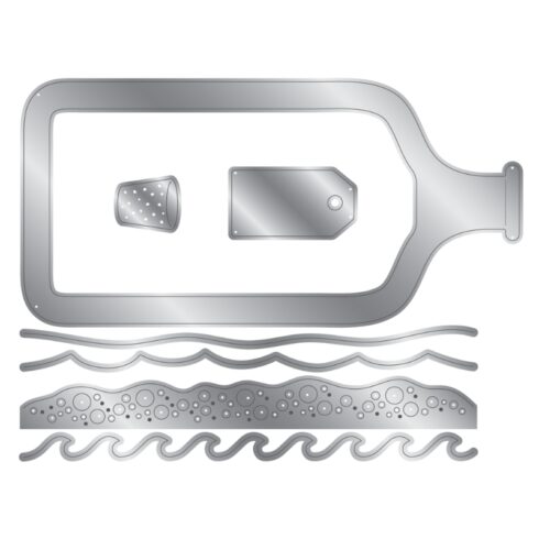 Crafters Companion Stencil and Die stanssi ja sapluuna MESSAGE IN A BOTTLE 1