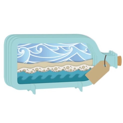 Crafters Companion Stencil and Die stanssi ja sapluuna MESSAGE IN A BOTTLE 3