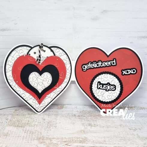 Crealies Cardzz stanssi HEARTS WITH LITTLE STRIPES 1