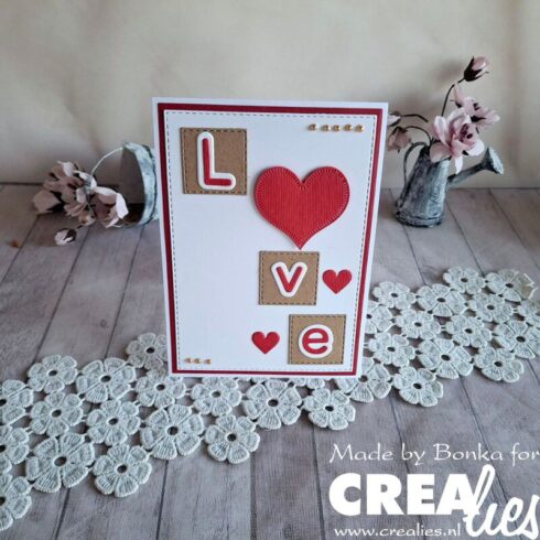 Crealies Cardzz stanssi HEARTS WITH LITTLE STRIPES 2