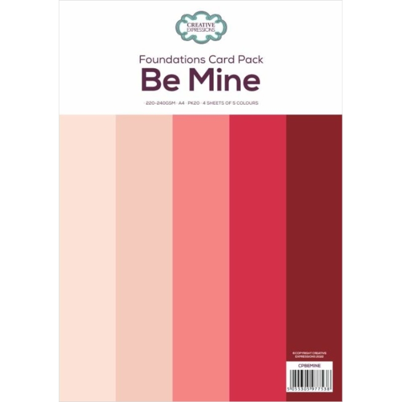 Creative Expressions – Foundations Card Be Mine kartonkilajitelma A4 (20 kpl)