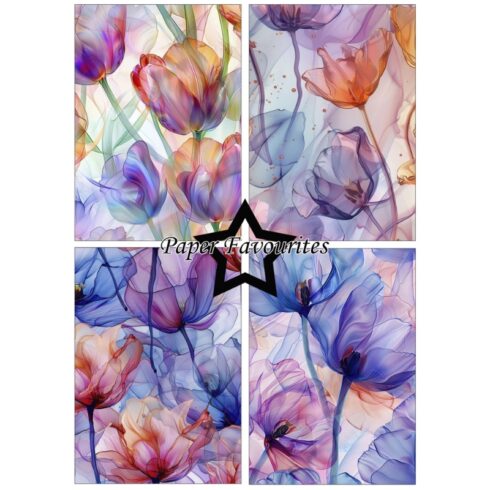 Paper Favourites Alcohol Ink Tulips paperilajitelma A5 1