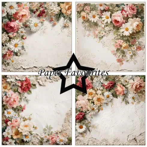 Paper Favourites Vintage Flowers paperilajitelma 15 x 15 cm