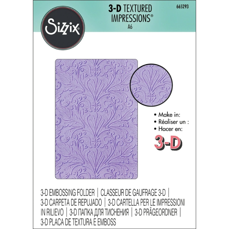Sizzix 3D kohokuviointikansio Texture Impressions – ART NOUVEAU (A6) - Bild 2