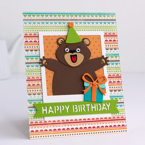 Spellbinders stanssi Sending Hugs BIRTHDAY BEAR3