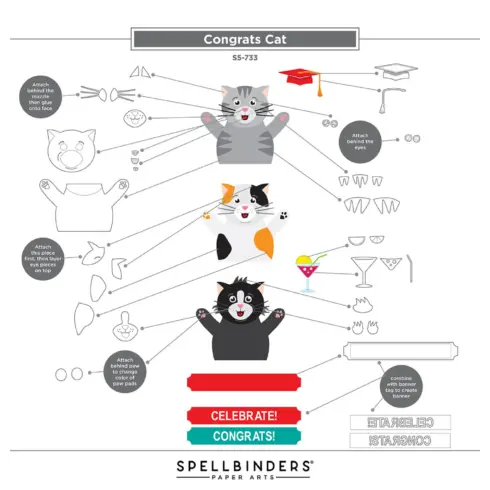 Spellbinders stanssi Sending Hugs CONGRATS CAT1
