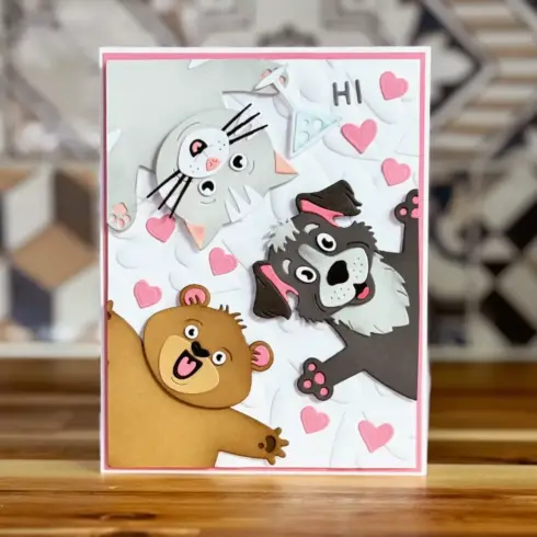Spellbinders stanssi Sending Hugs CONGRATS CAT6