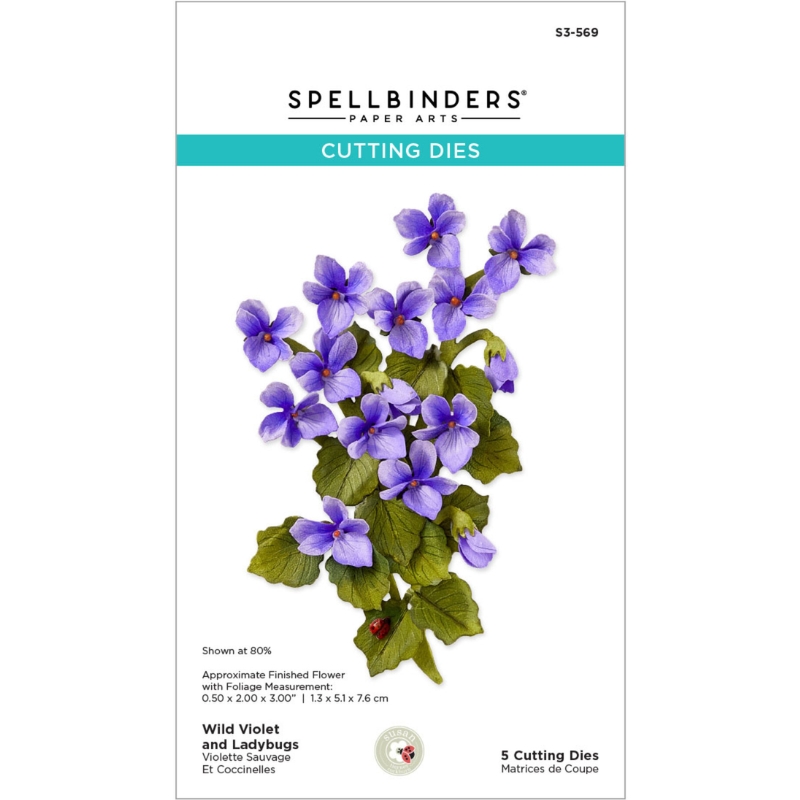 Spellbinders stanssi The Poet's Garden WILD VIOLET ANDLADYBUGS
